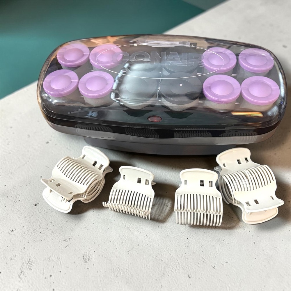 Conair Instant Heat 12 Roller Hair‎ Setter Purple Black CHV14JXRSAM Hot Rollers